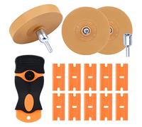 Gomme Enlève Autocollants Avec Adaptateur: 3 Pièces 88mm Disque Gomme Avec Manche, Roue De Gomme En Caoutchouc, Décalque Gomme Roue Pour éliminer Les Vinyle Adhesif, Avec 1 Mini Grattoir+10 Lames
