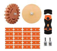 Gomme enlève Autocollants, Mini Grattoir en Plastique, Décalque Gomme Roue, Roue de Gomme en Caoutchouc, Disque de Roue en Caoutchouc avec Adaptateur, pour éviter les Résidus de Colle