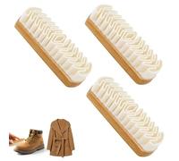 Gomme et brosse magiques pour daim, brosse en caoutchouc crêpe TPR souple pour chaussures, bottes, sacs, sacs à main, veste, daim, gomme de nettoyage et d'entretien des chaussures (bois, 3)
