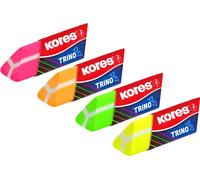 Gomme plastique Kores "Trino" néon couleur aléatoire (1 pièce)