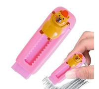 Gomme Push Pull - Corrige rapidement les erreurs d'écriture pour le travail scolaire, style de d'animal de dessin animé, action coulissante douce et noyau rechargeable | Caoutchouc synthét