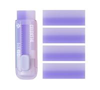 Gomme rétractable avec recharges, gommes coulissantes avec pochette en plastique, gomme rechargeable pour l'école, le bureau, le dessin et le dessin (violet + recharges)