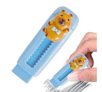 Gomme rétractable - Supprimez soigneusement les marques de crayon sans bavures, design coulissant Capybara, mécanisme push-pull avec un minimum de copeaux | Vinyle doux non abrasif pour le