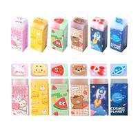 Gomme Set 6 pièces pour enfants, Gomme avec motif Fun Gomme avec incrustation pour l'école à la maison, Bureau Gommes Fournitures scolaires Papeterie Gomme pour cadeaux pour enfants étudiants