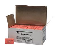 Gomme, synthétique, sans latex, forme bloc, petit, rose, boîte de 80