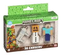 Gommes 3d - Minecraft - Lot De 3 - Figurines De Collection - Accessoires Scolaires - 5 Cm
