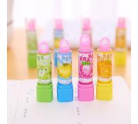 Gommes À Crayon Style Fruit Rouge À Lèvres Pour Filles, 1 Pièce, Papeterie Scolaire Kawaii, Nouveauté
