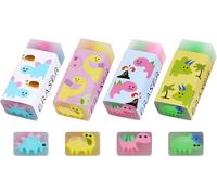 Gommes À Effacer, 4pcs Art Eraser Gommes, Gomme Colore¿Es Pour Enfant Gomme Parfumée À Imprimé Dinosaure Pour Étudiant Croquis Bureaux Fourniture Scolaire Dessin Papeterie Cadeaux[Z132]