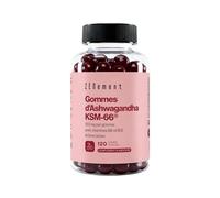 Gommes à l’Ashwagandha KSM-66® avec Vitamines B6 et B12-1500 mg de Racine d’Ashwagandha (120 mg d’Extrait par Gomme) - 120 Gommes Véganes Goût Cerise - 4 Mois d’Approvisionnement - Zenement