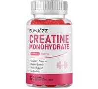Gommes à la créatine monohydrate 5 g, 120 unités - Véganes, sans sucre et sans ballonnements - Avant et après l'entraînement - Favorisent le tonus musculaire, la force, la récupération et l'endurance