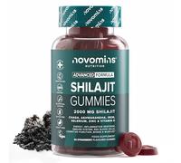 Gommes à mâcher au shilajit - Shilajit haute concentration 2000 mg avec ashwagandha, chaga, zinc, fer, sélénium et vitamine D - Gommes himalayennes pour femmes et hommes - Soutien de l’énergie, du cer
