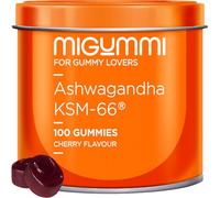 Gommes Ashwagandha - 100 Gummies au goût naturel de cerise - Withania Somnifera - Ashwagandha KSM-66 - Anxiété, Anti-stress, Détente naturelle - Énergie et Vitalité - Végétaliennes - Sans gluten