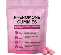 Gommes aux phéromones pour femmes,Saveur de fraise,Favoriser l'attraction sociale et la confiance, 60 caoutchoucs,1pcs