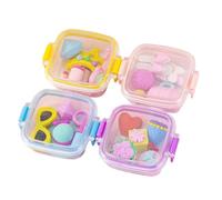 Gommes colorées sur le thème des aliments pliés - Gommes de boîte à déjeuner - Gommes faciles à effacer pour écrire, dessiner, fournitures de correction pour étudiants, gommes sûres pour enfants