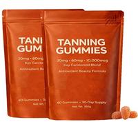 Gommes de bronzage de la peau | mélange bêta-C-arotène et L-ycopène | format gommé de routine de beauté | améliore le teint naturel de la peau (2box)