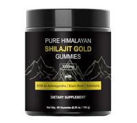 Gommes de Shilajit pur de l'Himalaya : shilajit de qualité or enrichi en ashwagandha, acide fulvique et plus de 85 oligo-éléments - Sans sucre ajouté - Pour homme et femme - Saveur framboise et