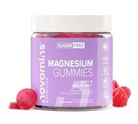 Gommes Magnésium - 1455 mg Citrate de Magnésium (160 mg Élémentaire) - Système Nerveux, Muscles, Fatigue - Vegan, Sans Sucre, Sans Gluten - 60 Gummies Magnesium - Novomins