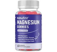 Gommes Magnésium 800mg 60 Pièces - 400mg de Glycinate de Magnésium et 400mg de L-Thréonate de Magnésium pour la Sérénité, Muscles, Os, Cerveau et Énergie