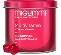 Gommes Multivitaminées - 100 Gummies au goût naturel de mûre - Vitamines C, D, B12, E, A, B6, B5, Acide Folique, Biotine, Zinc, Iode, Choline - 12 Vitamines et minéraux - Végétaliennes