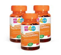 PEDIAKID - Gommes Multivitaminées - Formule Naturelle au Délicieux Arôme de Cerise - Contribue à la Réduction de la Fatigue - Soutient les Défenses Naturelles de l'Organisme - Lot de 3 piluliers