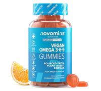 Gommes Omega 3 6 9 Végétales - ALA Huile de Périlla - Cerveau, Cœur, Vue - Alternative Végane à l’Huile de Poisson - Sans Gélatine, Sans Gluten - 60 Gommes - Novomins