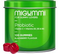 Gommes Probiotiques Intestinaux - 100 Gummies au goût naturel de mûre - Probiotiques, Vitamine C, B3, B5, B6 - Flore intestinale, Gaz et Ballonnements - Bifidobacterium, Lactobacillus - Végétaliennes