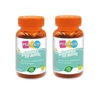 PEDIAKID - Gommes P'tit Biotic - Formule Naturelle au Délicieux Arôme de Pomme - Contribue à Enrichir la Flore Intestinale - Soutient les Défenses de l'Organisme - Lot de 2 piluliers