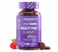Gommes Sommeil Adulte - Complément Alimentaire - avec Magnesium, L Theanine, Vitamine B12, Extrait de Camomille - Sans Melatonine - Végétalien - Sans gluten - 60 Gummies Sommeil - Novomins