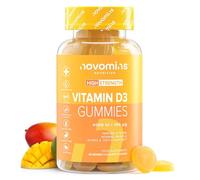 Gommes Vitamine D3 4000 UI - Système Immunitaire, Os, Dents & Muscles - Formule Haute Absorption pour Adultes - Sans Gluten, Sans Gélatine, Végétarien - 60 Gommes - Novomins