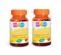 PEDIAKID - Gommes Vitamine D3 - Renforcement des défenses naturelles - Croissance & résistance - Dès 3 ans - Goût Fraise - Couvre 100% des apports journaliers recommandés - Lot de 2 Piluliers