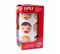 Gommette apli 33mm emotions assorties rouleau 380 unites