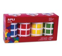 Gommette apli carree 20mm coloris assortis 4 rouleaux 7080 unites