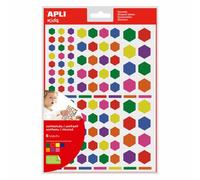 Gommette apli hexagonales tailles et coloris assortis 624 unites