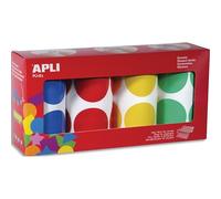 Gommette apli ronde 45mm coloris classiques assortis 4 rouleaux 1416 unites