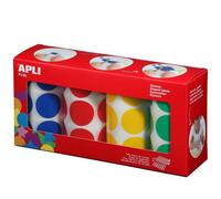 Gommettes 4 Rouleaux Rond Ø 33 Mm Jaune Bleu Rouge Vert X 2832 - Apli Agipa