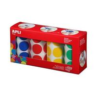 APLI kids - Boîte de 4 rouleaux de gommettes rondes 33 mm (14769) Multicolore