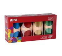 Gommettes 4 Rouleaux Rond Métallisé Ø 45 Mm Bleu Rouge Or Vert - Apli Agipa