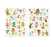 Gommettes abécédaire animaux - 130 pièces - de 0,8 à 5,7 cm multicolore G