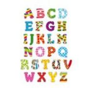 Gommettes Alphabet 52 stickers 3 à 4 cm multicolore et coloré MULTICOLORE G