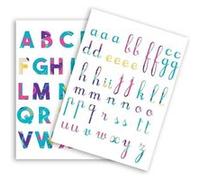 Gommettes Alphabet couleur 73 stickers 1,5 à 2,5cm lettres majuscules minuscules MULTICOLORE G