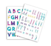 Gommettes Alphabet couleur 73 stickers 1,5 à 2,5cm lettres majuscules minuscules MULTICOLORE