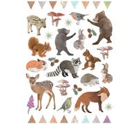 Gommettes animaux de la foret 80 stickers autocollants loisirs créatifs enfants marque C TOP MULTICOLORE