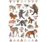 Gommettes animaux de la forêt de 1,5 à 7 cm 80 pièces