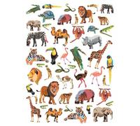 Gommettes - Animaux De La Jungle - Safari - Lion - Tigre - Savane - 94 Pièces