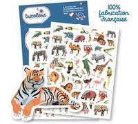 Gommettes - Animaux de la Jungle - Savane - 94 pieces Bleu G