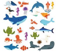 Gommettes - Animaux de la mer - Pour enfant - 480 stickers - Repositionnable - Cléopâtre