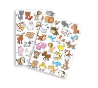 Gommettes animaux rigolos 1 de 1,5 à 5 cm 50 pièce