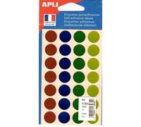 Gommettes Auto-Adhésives 15mm 168 Étiquettes Assortiment Métallisé Apli