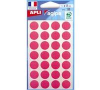 Gommettes Auto-Adhésives - 15Mm - 168 Étiquettes - Rose - Apli Rose G