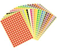 Gommettes Autocollantes, 20 Feuilles Gommettes Rondes Couleurs Pastilles Autocollantes, Étiquettes Adhésifs De Codage Couleur Pour Fournitures De Bureau Écoles Calendrier Scrapbooking (10mm)